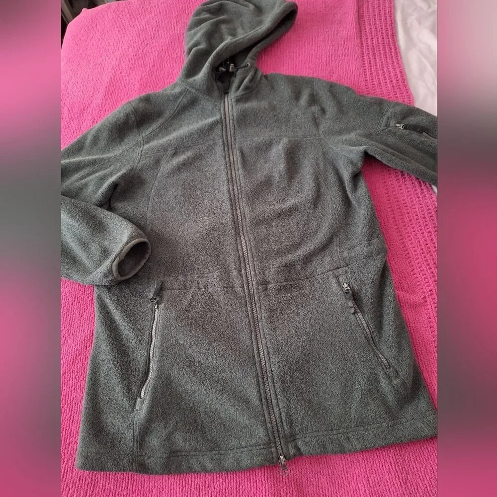Lands End L Gray Fleece Jacket - Picture 4 of 6